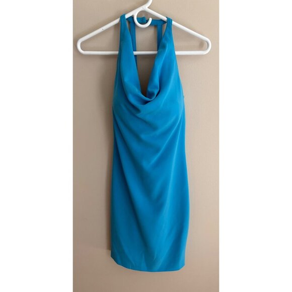 W by Worth Y2K Halter Mini Dress in Electric Blue Size 0 - Picture 2 of 13
